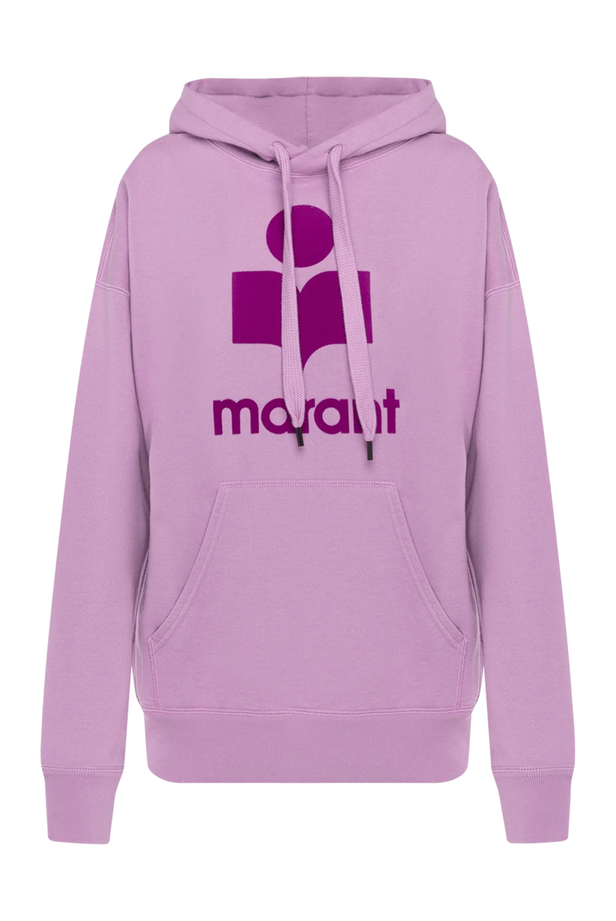 Isabel Marant Hoodie for women purple with logo - logo. hood. 88% cotton, 12% polyester. Closure: drawstring. Country of manufacture: Italy. Care: specialized cleaning - photo 1