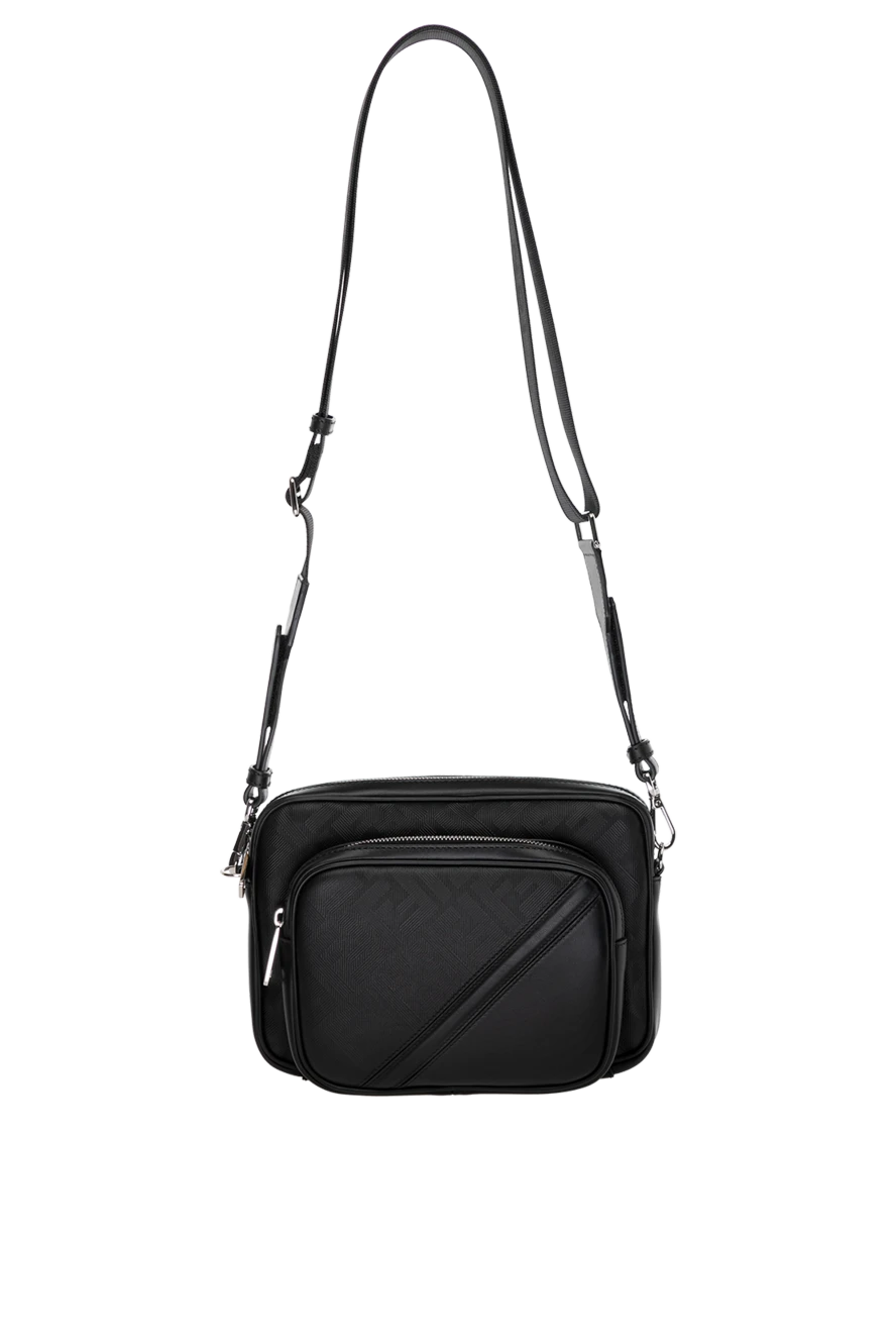 Fendi Diagonal men's shoulder bag black - brand logo. 100% genuine leather. Strap: shoulder strap. front zip pocket . Closure: zipper. Country of manufacture: Italy. Care: specialized cleaning - photo 1