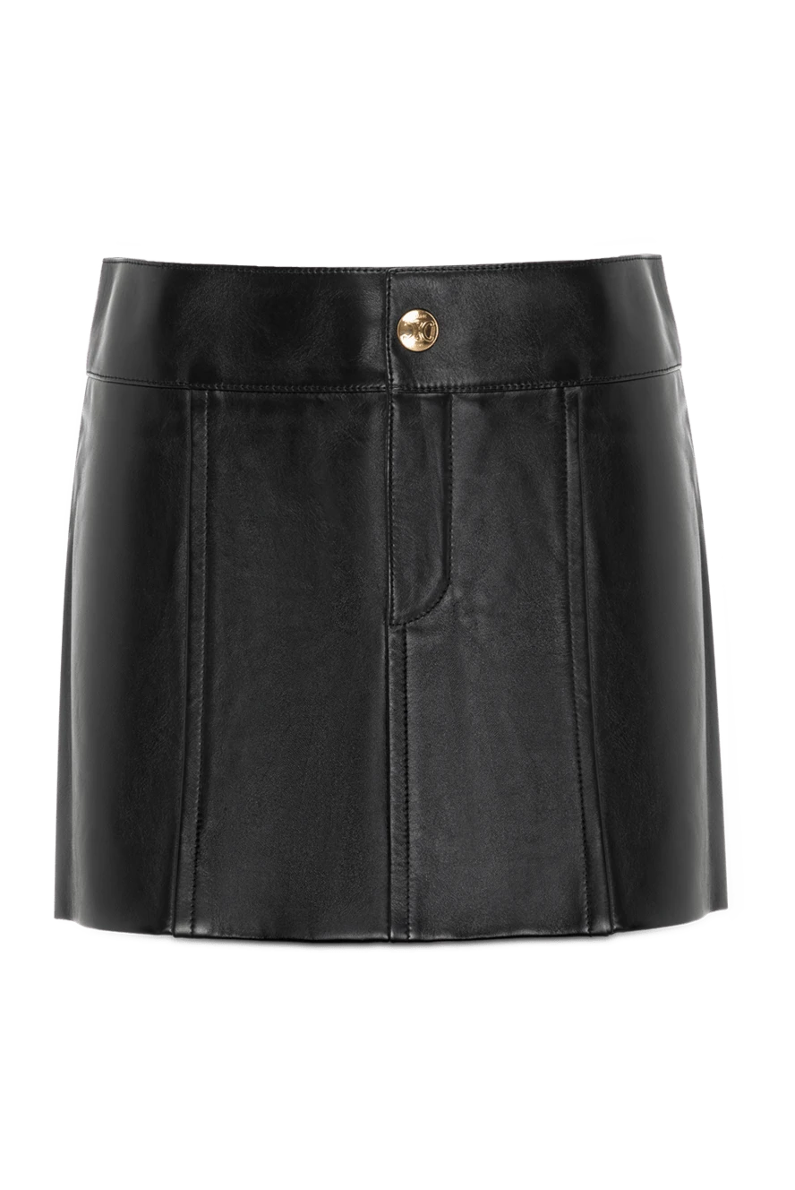 Celine Black leather mini skirt - 100% genuine leather. Closure: button, zipper. two side pockets. Country of manufacture: Italy. Care: specialized cleaning - photo 1