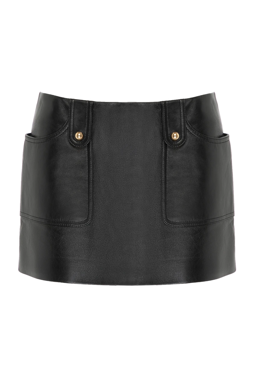 Celine Black leather mini skirt with pockets - 100% genuine leather. Closure: zipper. two side pockets. Country of manufacture: Italy. Care: specialized cleaning - photo 1