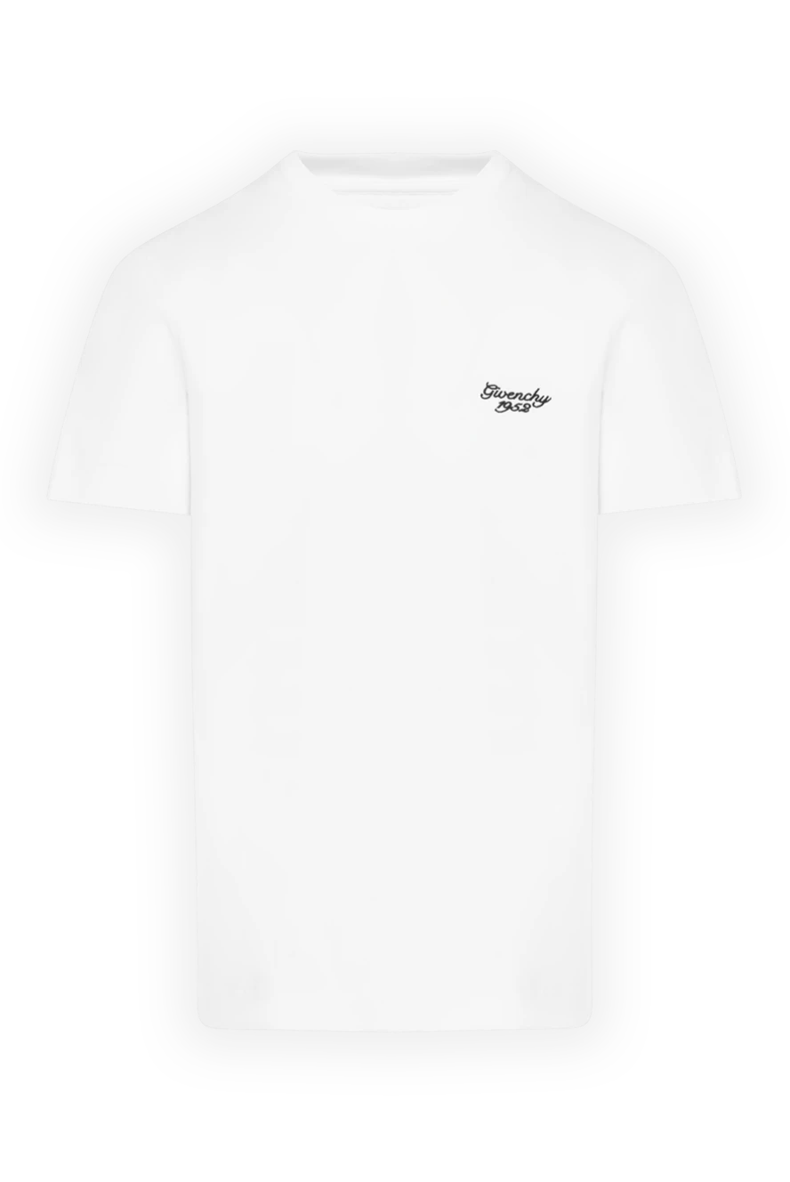 Givenchy Men's white T-shirt with a miniature logo - brand logo. 100% cotton. Country of manufacture: Italy. Care: specialized cleaning - photo 1