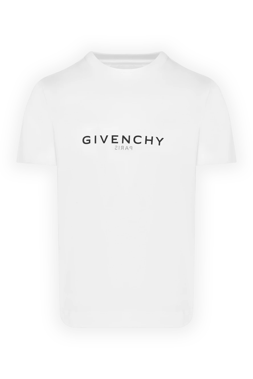 Givenchy Men's T-shirt white with logo - brand logo. 100% cotton. Country of manufacture: Italy. Care: specialized cleaning - photo 1