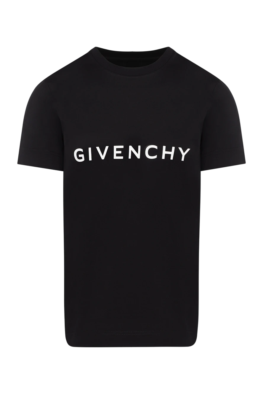 Givenchy Men's black T-shirt with a large logo - brand logo. 100% cotton. Country of manufacture: Italy. Care: specialized cleaning - photo 1