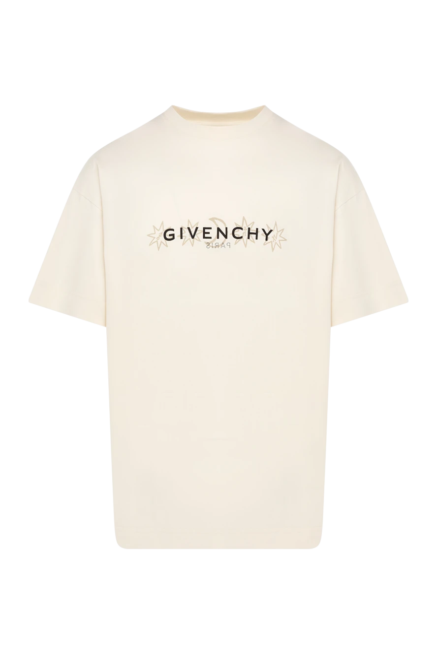 Givenchy Men's yellow T-shirts with logo - brand logo. 100% cotton. Country of manufacture: Italy. Care: specialized cleaning - photo 1