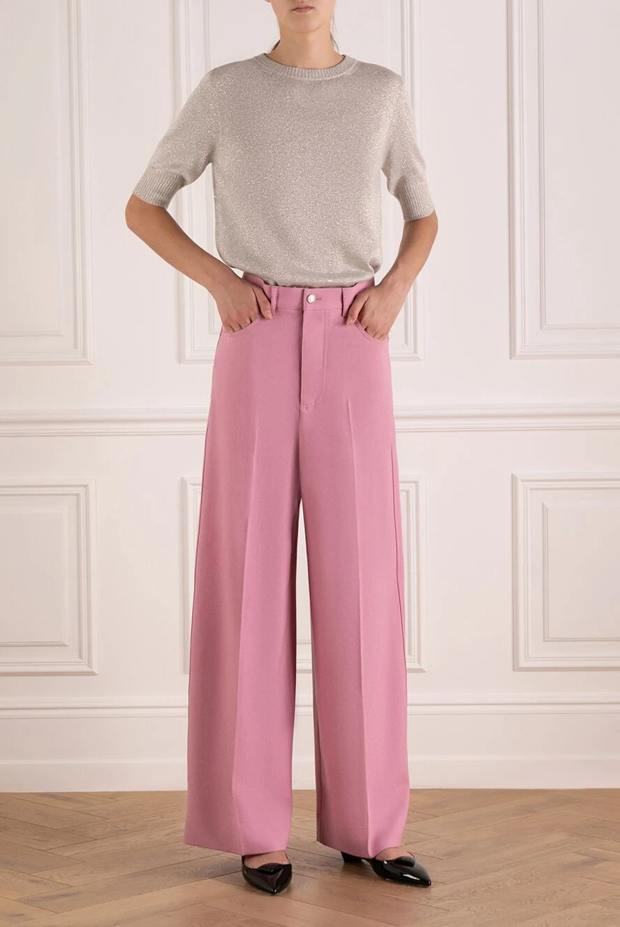 Gucci women s pink wide trousers 180721 Women trousers Domino Online Store Ukraine