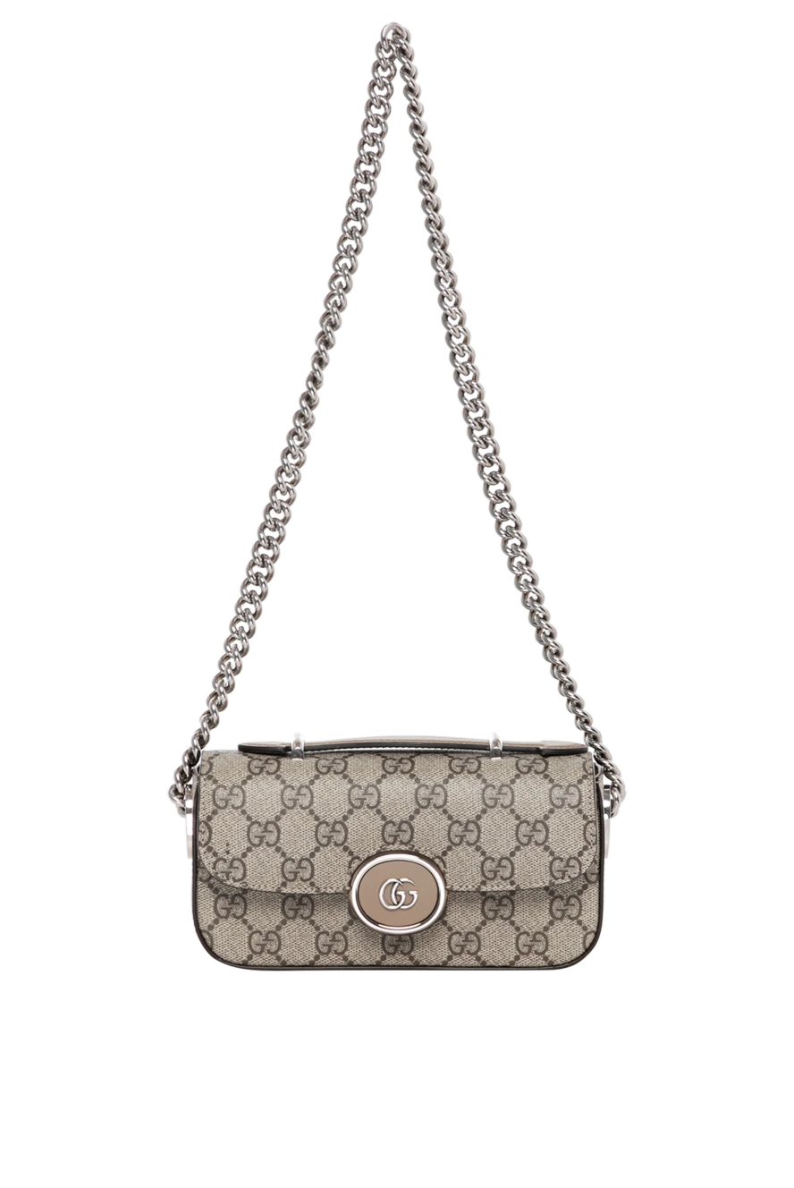 Gucci Bag on a chain made of beige textile - logo pattern. textile. Strap: detachable chain . metal button. Country of manufacture: Italy. Care: specialized cleaning - photo 1