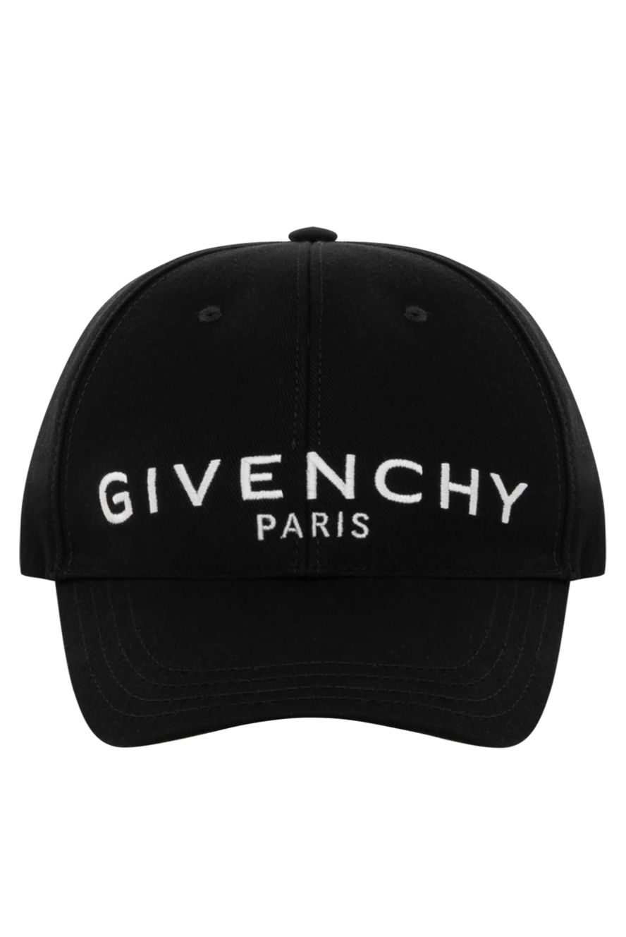 Givenchy Кепка чоловіча чорна з бавовни та акрилу - логотип бренду. 90% бавовна, 10% акрил. Країна виробник: Італія. Догляд: спеціалізоване чищення - фото 1