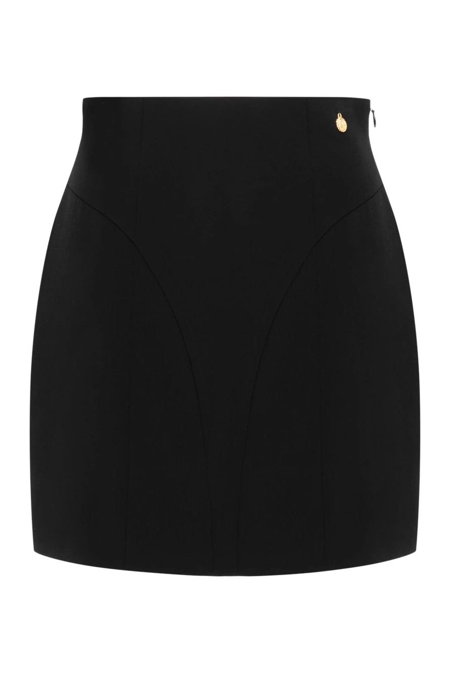 Balmain Black viscose mini skirt - branded buttons. 100% viscose. Closure: zipper. Country of manufacture: Italy. Care: specialized cleaning - photo 1