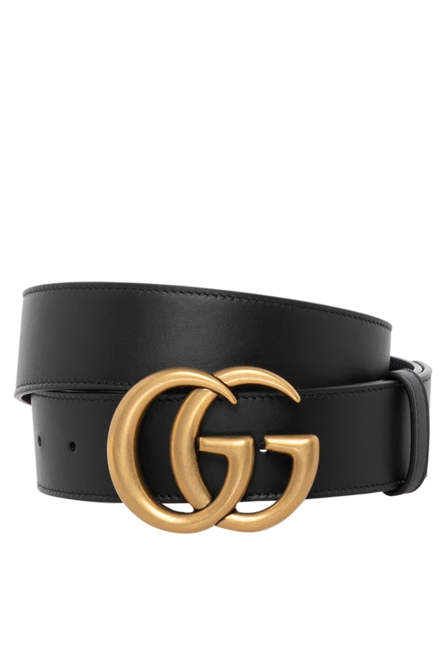 Gucci Women s belt with gold buckle black genuine leather