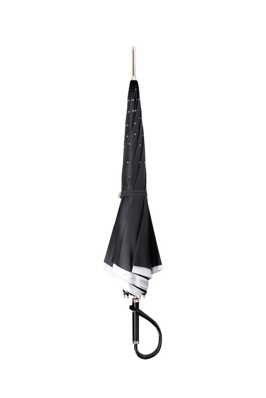 Pasotti Women's umbrella in Swarovski crystals and black loop handle - Swarovski crystals. Automatic opening. polyester. Product length: 93 cm. Country of manufacture: Italy. Care: specialized cleaning - photo 1