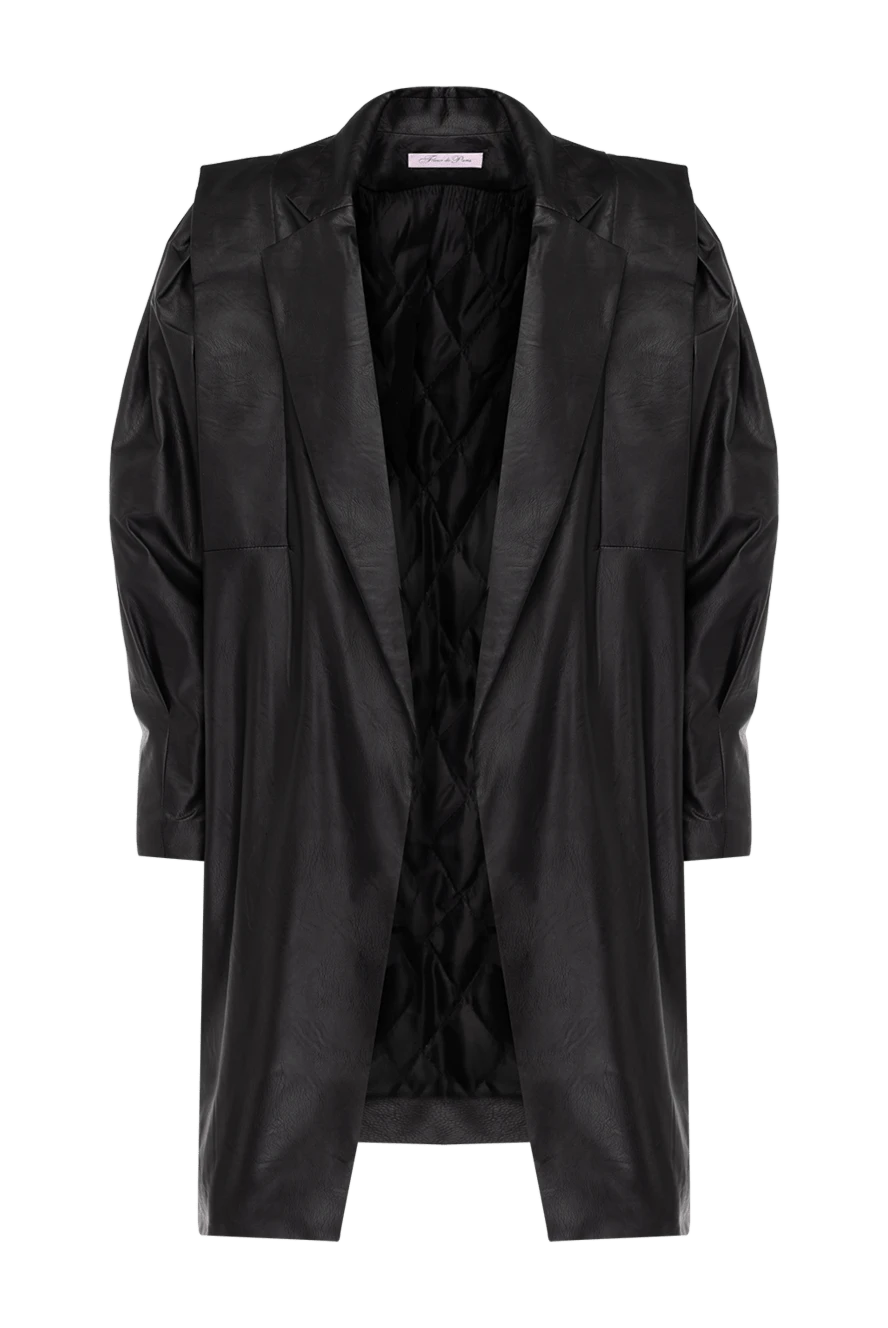 Fleur de Paris Women's black trench coat made of genuine leather - 100% genuine leather. two side pockets. Country of manufacture: Italy. Care: specialized cleaning - photo 1