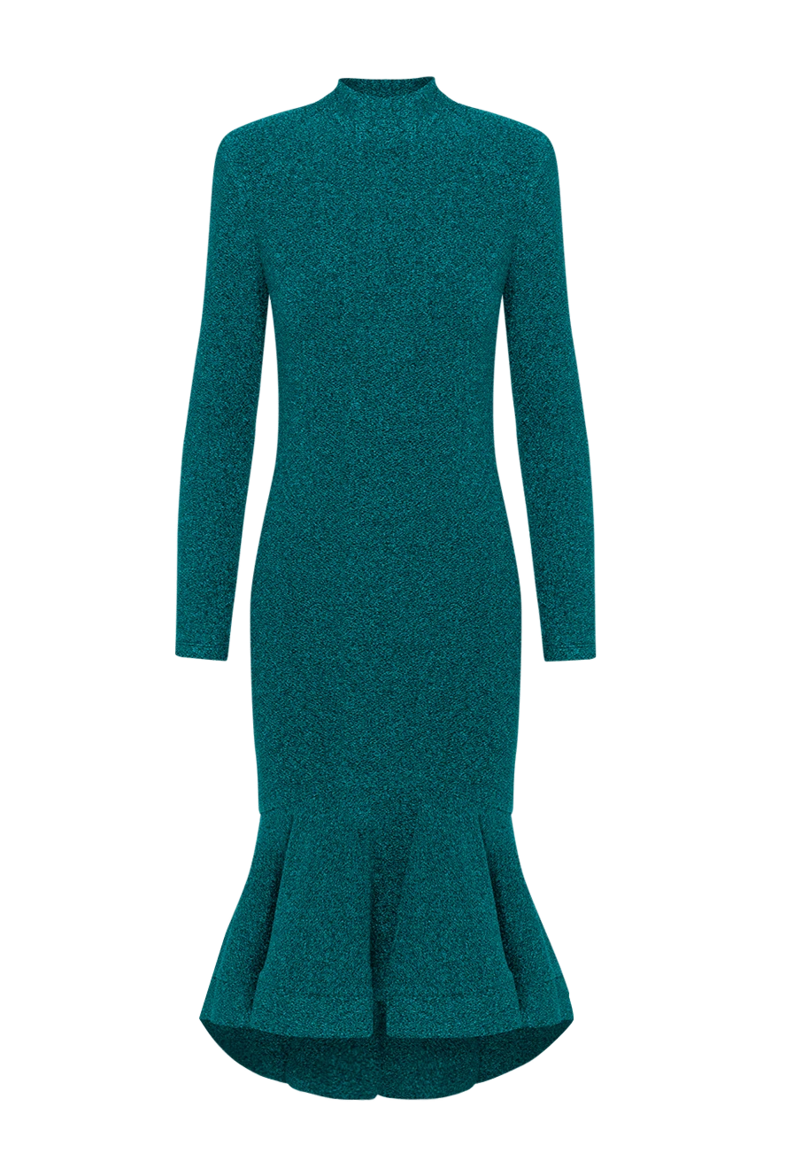 Fleur de Paris Green knitted dress - 70% polyamide, 5% spandex, 25% metal. Closure: zipper. Country of manufacture: Italy. Care: specialized cleaning - photo 1