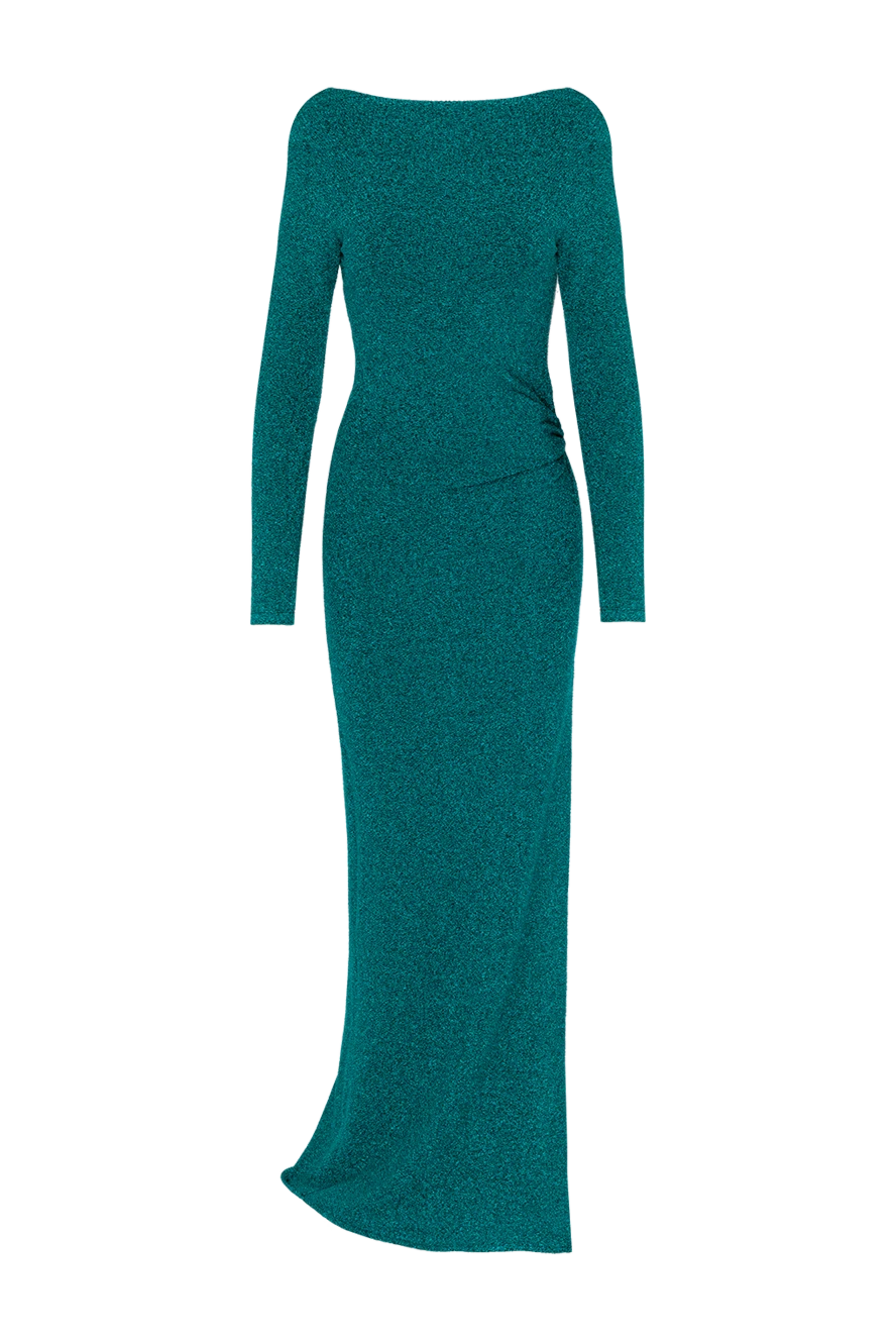 Fleur de Paris Green knitted dress with open back - 70% polyamide, 5% spandex, 25% metal. Closure: zipper. Country of manufacture: Italy. Care: specialized cleaning - photo 1