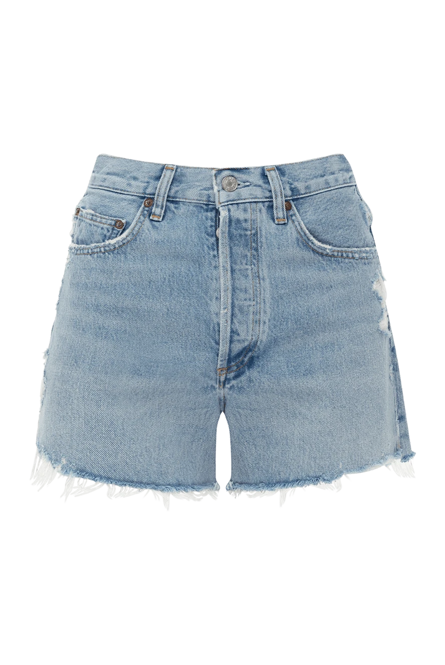 Citizens of Humanity Women's blue denim shorts with raw edges - raw edges. 100% cotton. zipper, buttons. two front pockets, two back pockets. Country of manufacture: Italy. Care: specialized cleaning - photo 1