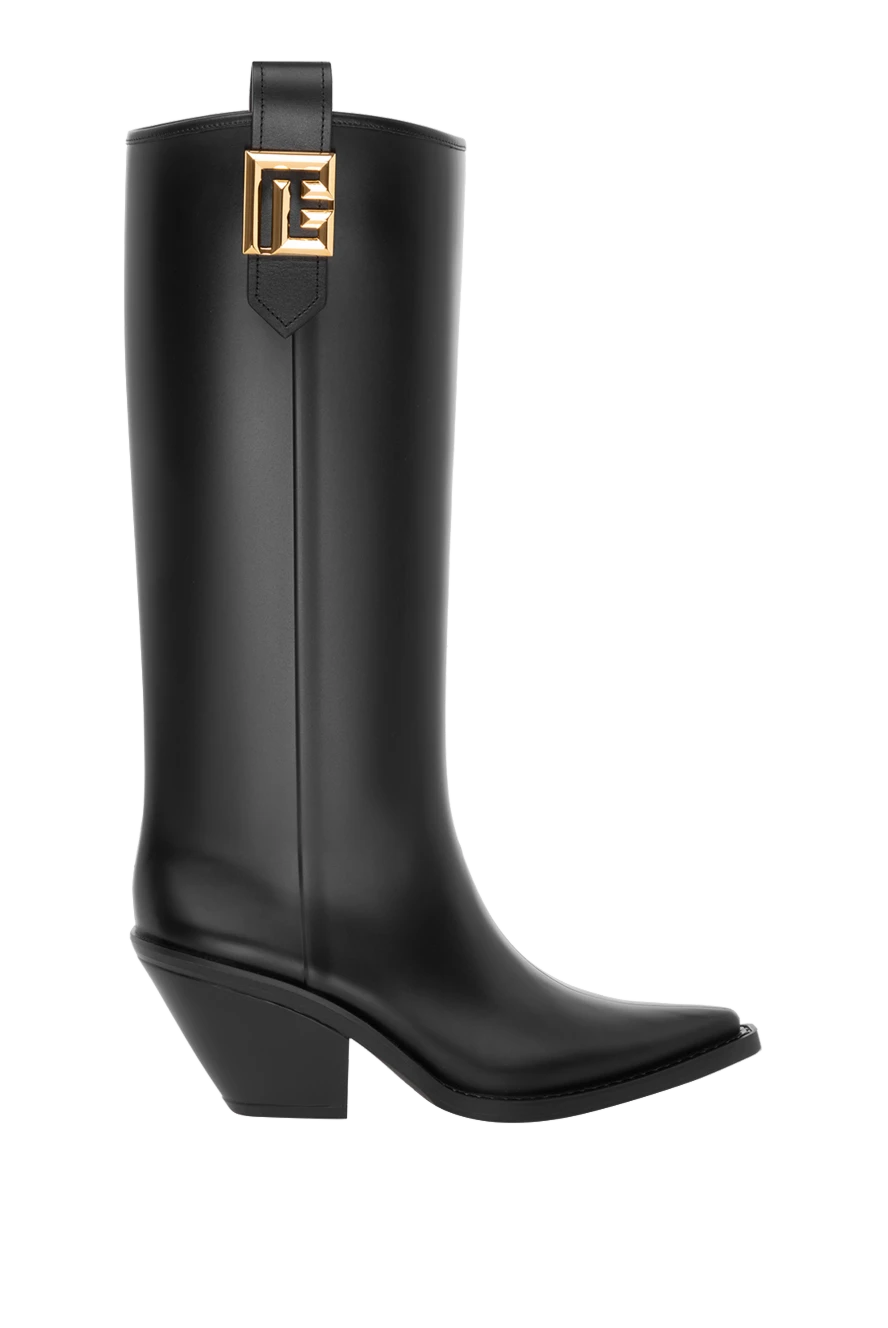 Balmain Women's black rubber boots with logo - brand logo. 100% rubber. Country of manufacture: Italy. Care: specialized cleaning - photo 1