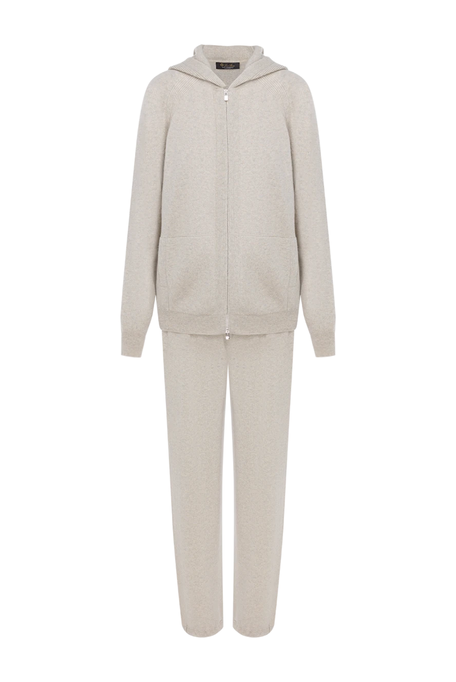 Loro Piana Beige cashmere walking suit - ribbed pattern. hood. 100% cashmere. Closure: zipper. two side pockets. Country of manufacture: Italy. Care: specialized cleaning - photo 1