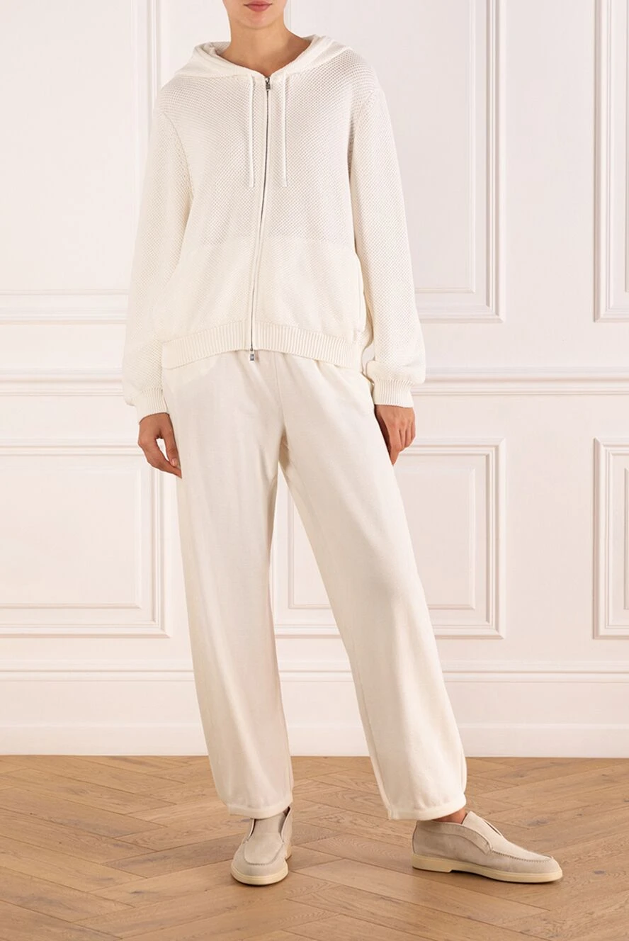 ウェア On Court Long-T USED Size:L Loro Piana white cashmere walking suit with a hood 181283 — Women