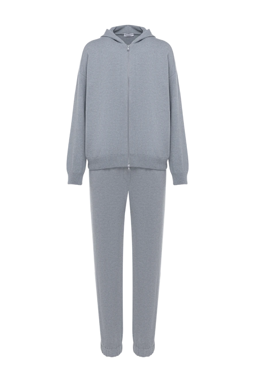 Brunello Cucinelli Трикотажний спортивний костюм із кашеміру з капюшоном жіночий сірий - капюшон. 100% кашемір. блискавка. дві кишені на штанах, дві кишені на куртці. Країна виробник: Італія. Догляд: спеціалізоване чищення - фото 1