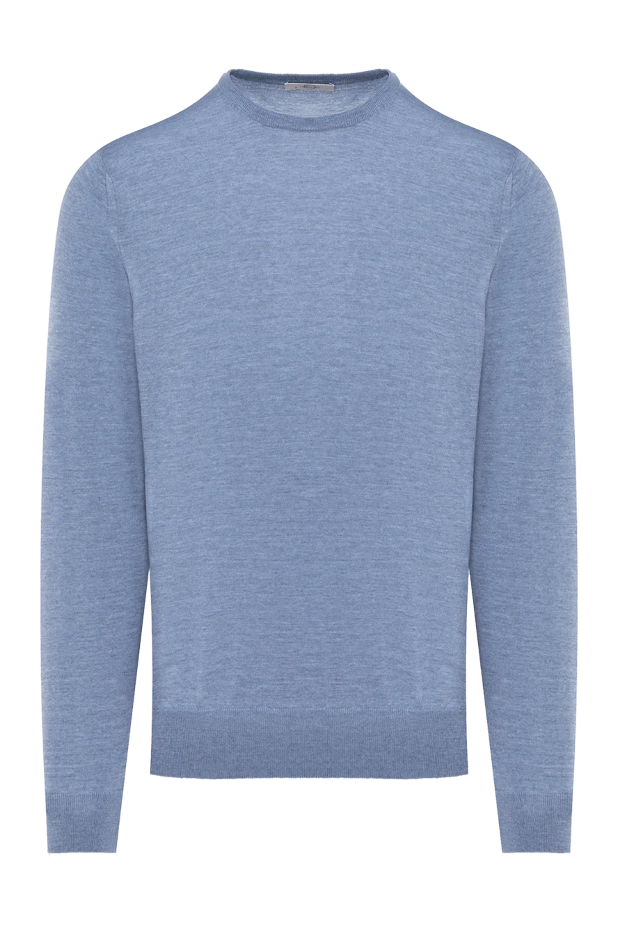 Casheart Blue men's jumper made of wool - 100% wool. Country of manufacture: Italy. Care: specialized cleaning - photo 1