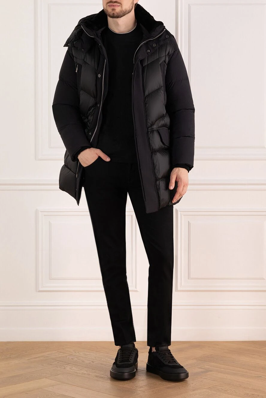 【送料&関税込】Moorer Albert Hooded Down Jacket Moorer men's long down jacket albert black with a hood