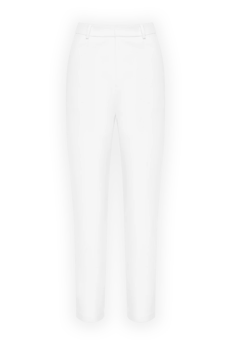 Fleur de Paris Women's capris white - 4% spandex, 11% viscose, 85% polyester. Closure: button, zipper. two front pockets, two back pockets. Country of manufacture: Italy. Care: specialized cleaning - photo 1