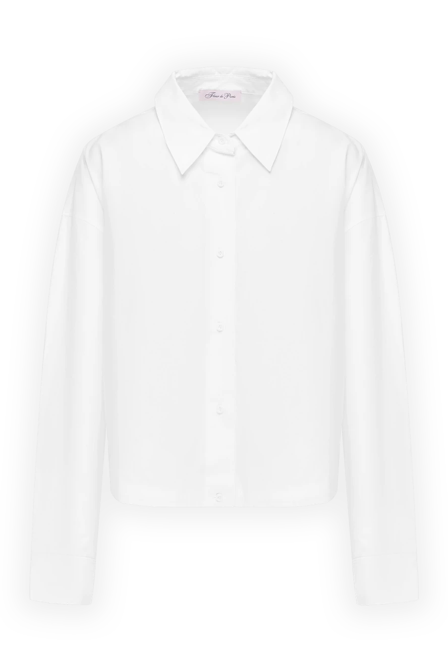 Fleur de Paris Women's white cotton shirt - 100% cotton. Closure: buttons. one chest pocket. Country of manufacture: Italy. Care: specialized cleaning - photo 1