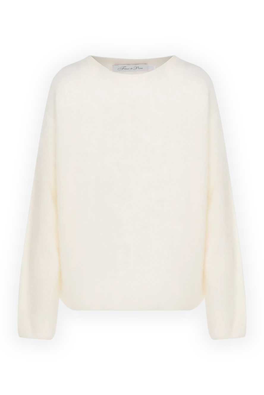 Fleur de Paris White cashmere jumper for women - 96% cashmere, 4% viscose. Country of manufacture: Italy. Care: specialized cleaning - photo 1