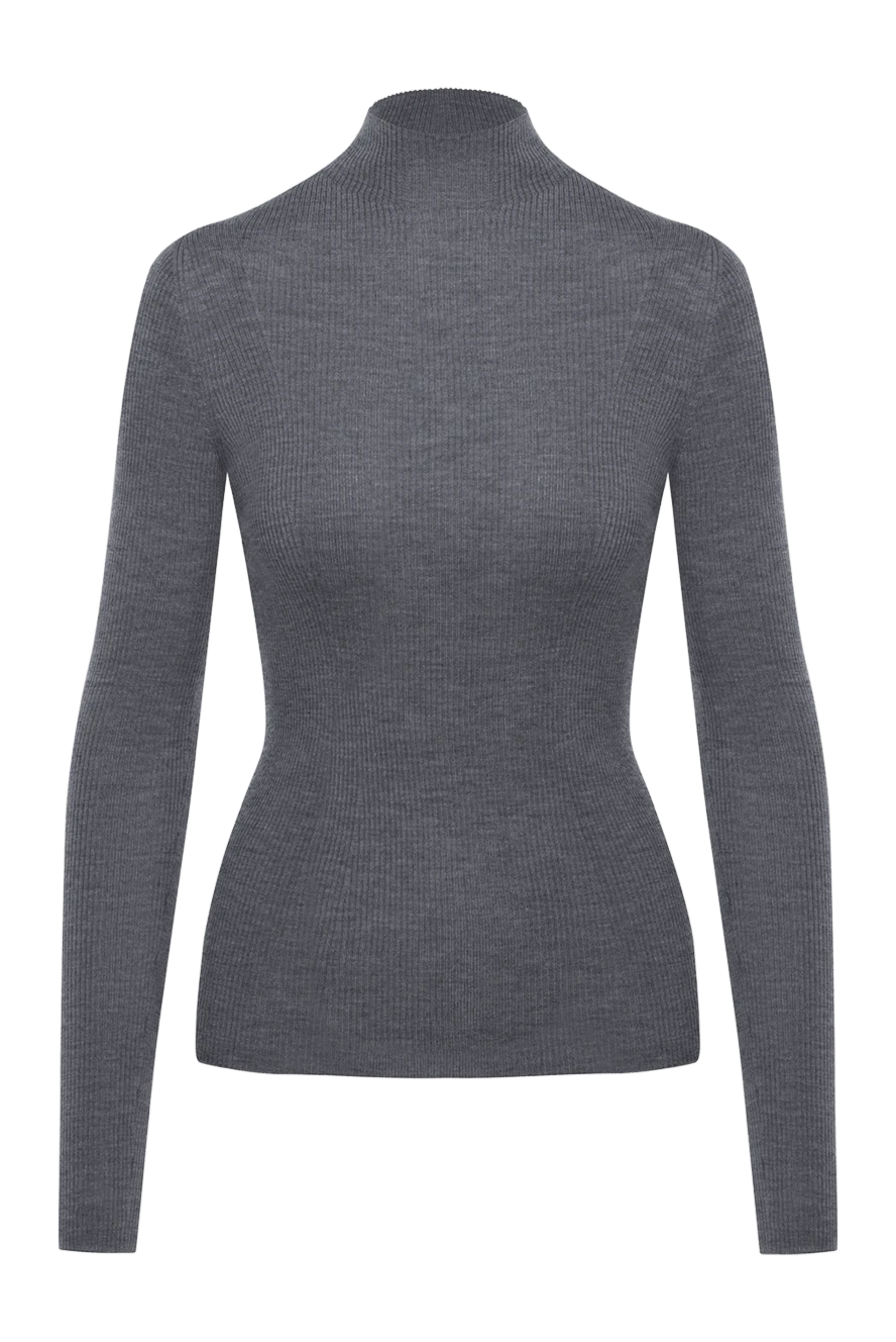 Fleur de Paris Gray women's cashmere jumper - 96% cashmere, 4% viscose. Country of manufacture: Italy. Care: specialized cleaning - photo 1