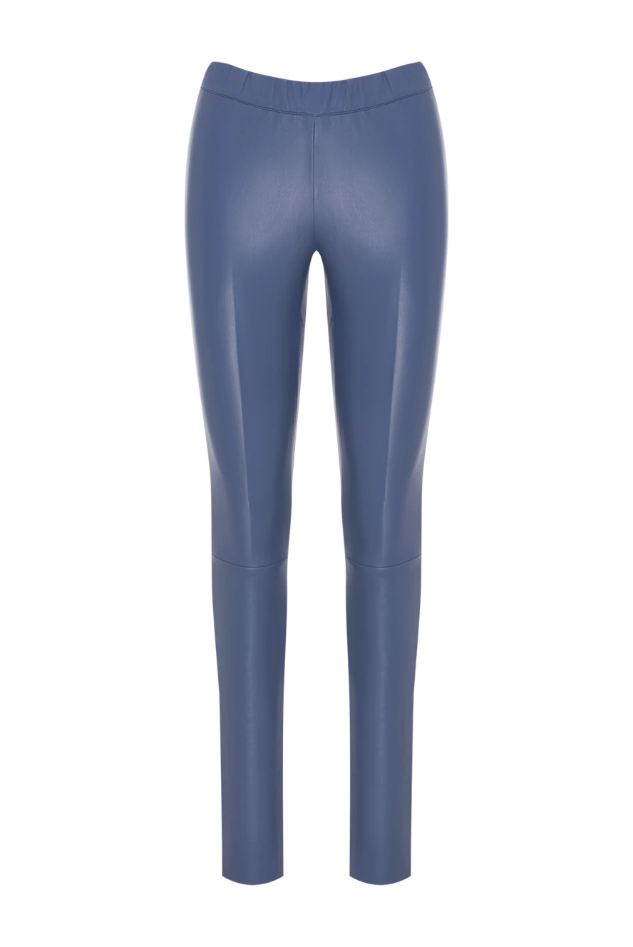 Max&Moi Women's leather leggings blue - 100% genuine leather. Country of manufacture: Italy. Care: specialized cleaning - photo 1