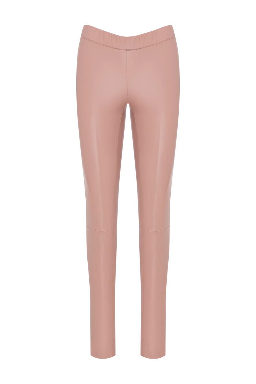 Max&Moi Women's leather leggings in pink - 100% genuine leather. Country of manufacture: Italy. Care: specialized cleaning - photo 1