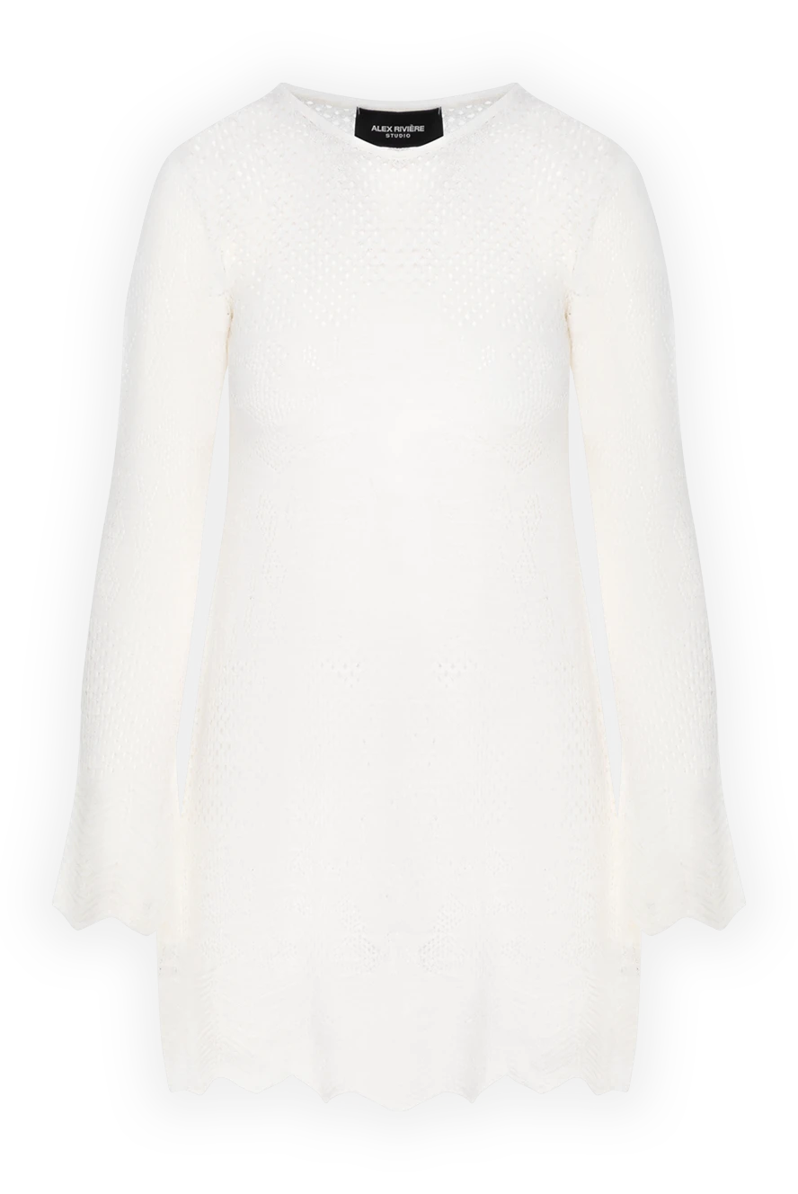 Alex Riviere White openwork cotton dress - openwork pattern. 93% cotton, 7% elastane. Country of manufacture: Italy. Care: specialized cleaning - photo 1