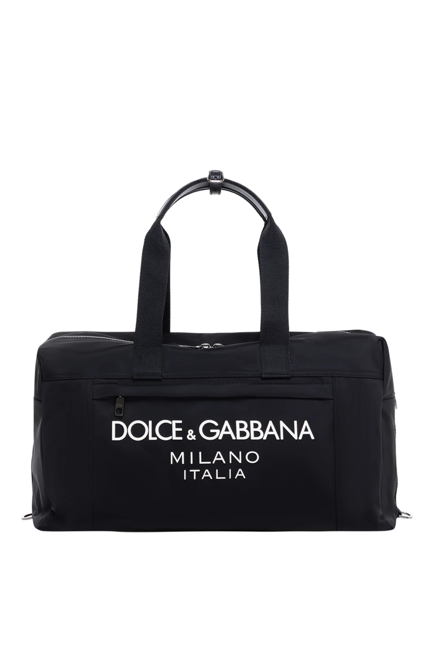 Dolce & Gabbana Сумка дорожня для ручної поклажі - логотип бренду Dolce&Gabbana Milano. 100% нейлон. Розмір: 24?50?23 см. Ремінь: знімний регульований текстильний плечовий ремінь з обробкою з телячої шкіри. двозамкова блискавка. передня плоска кишеня на блискавці з фірмовим пулером. Країна виробник: Італія. Догляд: спеціалізоване чищення - фото 1