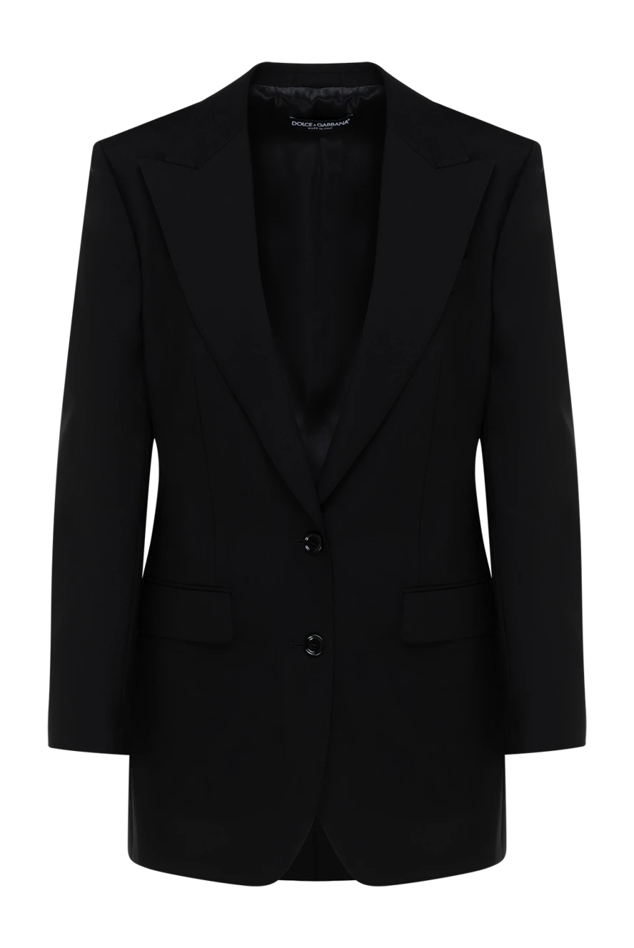 Dolce & Gabbana Women's black wool jacket - 100% wool. Closure: button. two side pockets. Country of manufacture: Italy. Care: specialized cleaning - photo 1