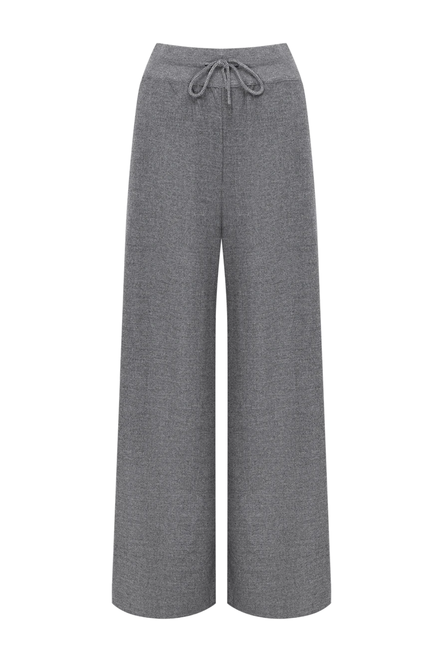 Panicale Pants with drawstrings for women gray - melange pattern. 91% wool, 6% cashmere, 3% elastane. Closure: drawstring. two front pockets. Country of manufacture: Italy. Care: specialized cleaning - photo 1