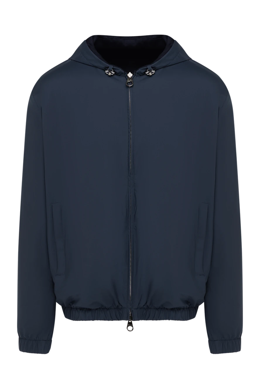 Loro Piana Nylon jacket men's short blue - hood. 100% nylon. Closure: zipper. two side pockets. Country of manufacture: Italy. Care: specialized cleaning - photo 1