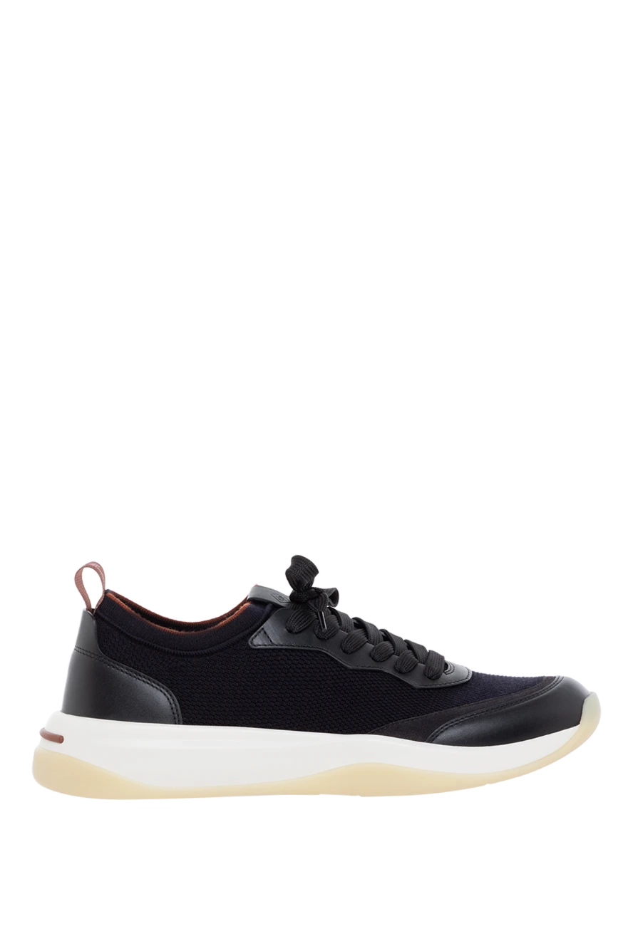 Loro Piana Sneakers 410 LP Walk Wish men's black - contrasting inserts. 100% Natural wool - Storm System. Closure: lace. 100% rubber. Country of manufacture: Italy. Care: specialized cleaning - photo 1