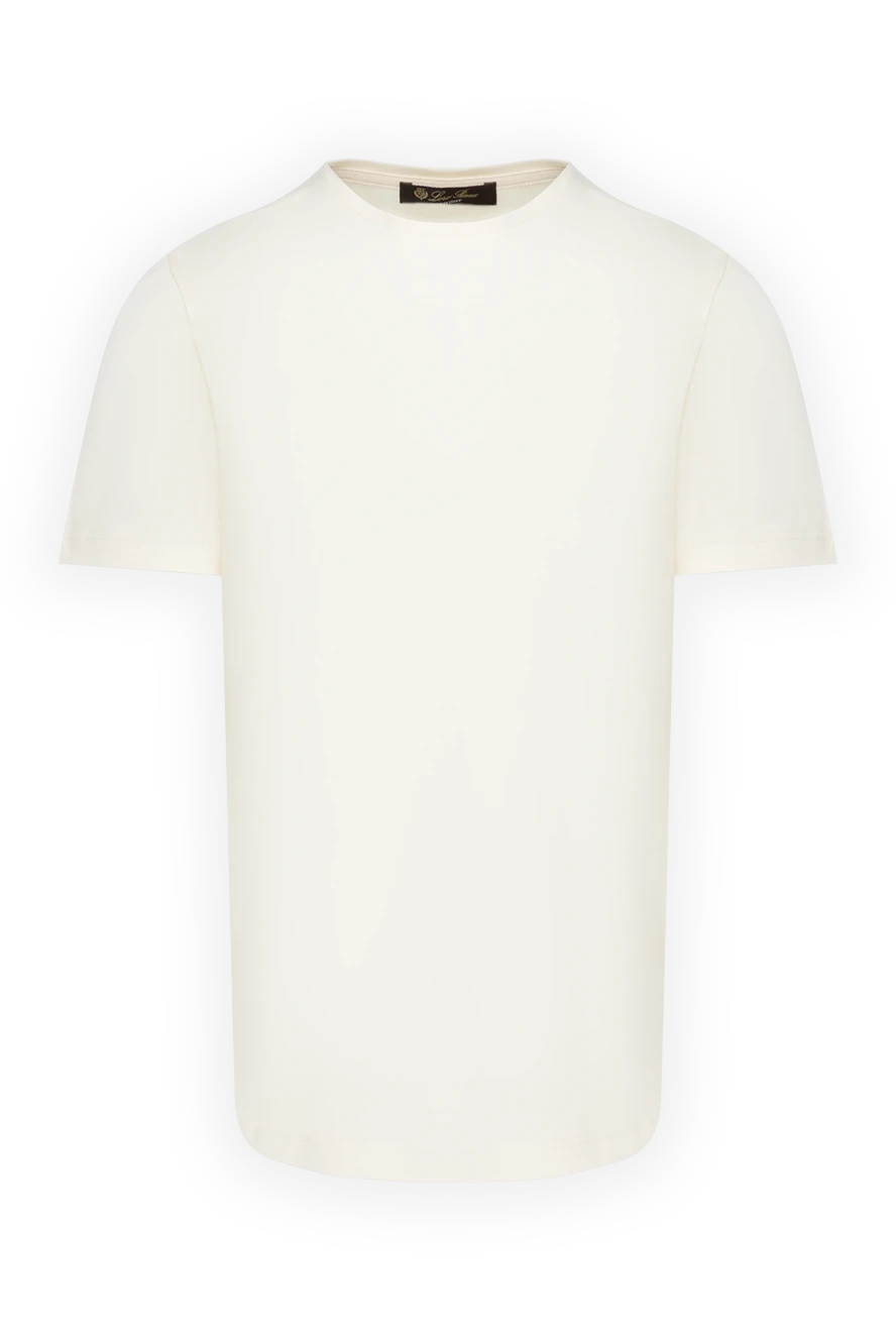 Loro Piana Men's beige silk and cotton T-shirt - 60% silk, 40% cotton. Country of manufacture: Italy. Care: specialized cleaning - photo 1