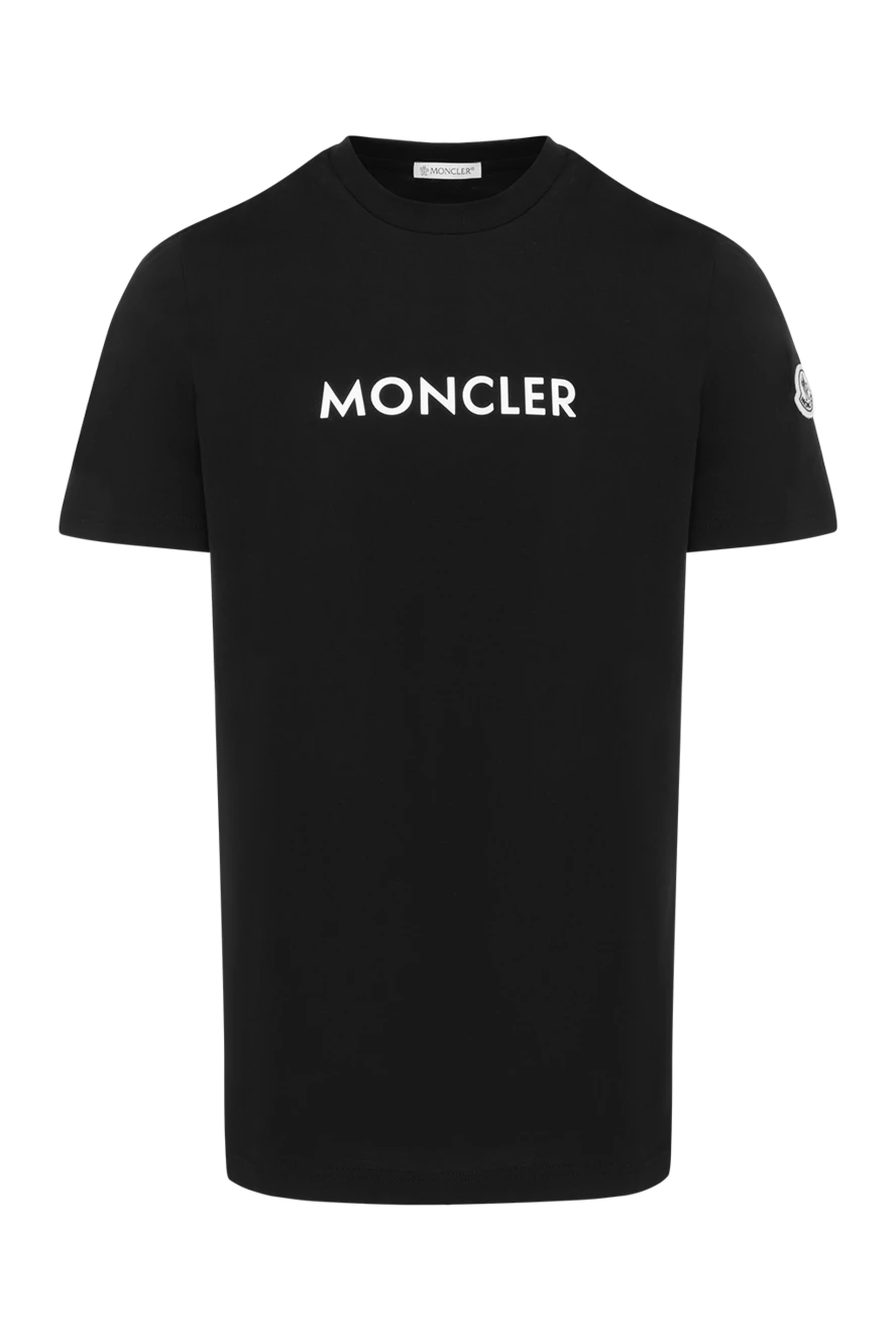 Moncler Футболка мужская черная с логотипом - логотип бренда. 100% хлопок. Страна производитель: Италия. Уход: специализированная чистка - фото 1