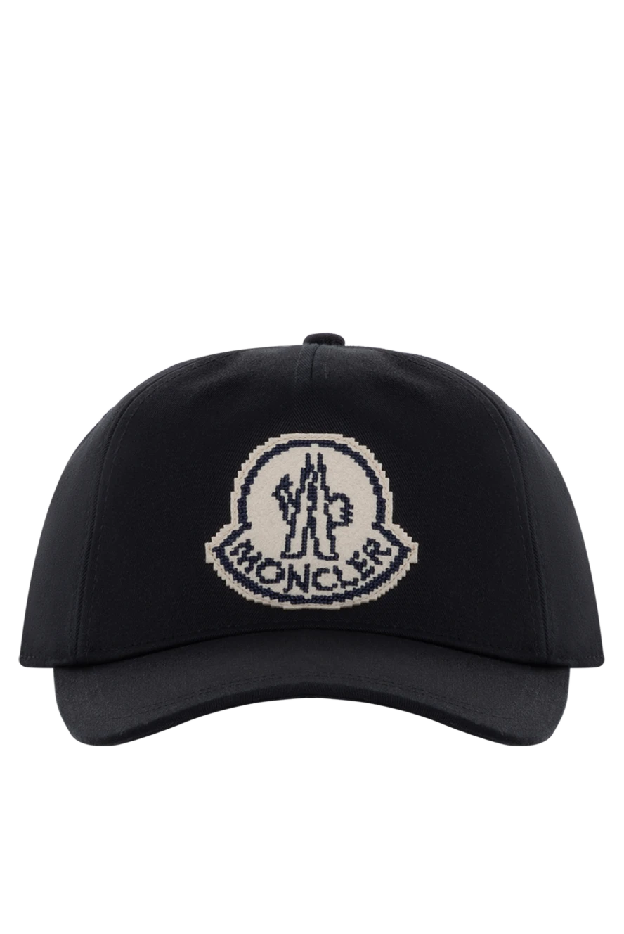 Moncler Men's black baseball cap with logo - brand logo. 100% cotton. Country of manufacture: Italy. Care: specialized cleaning - photo 1