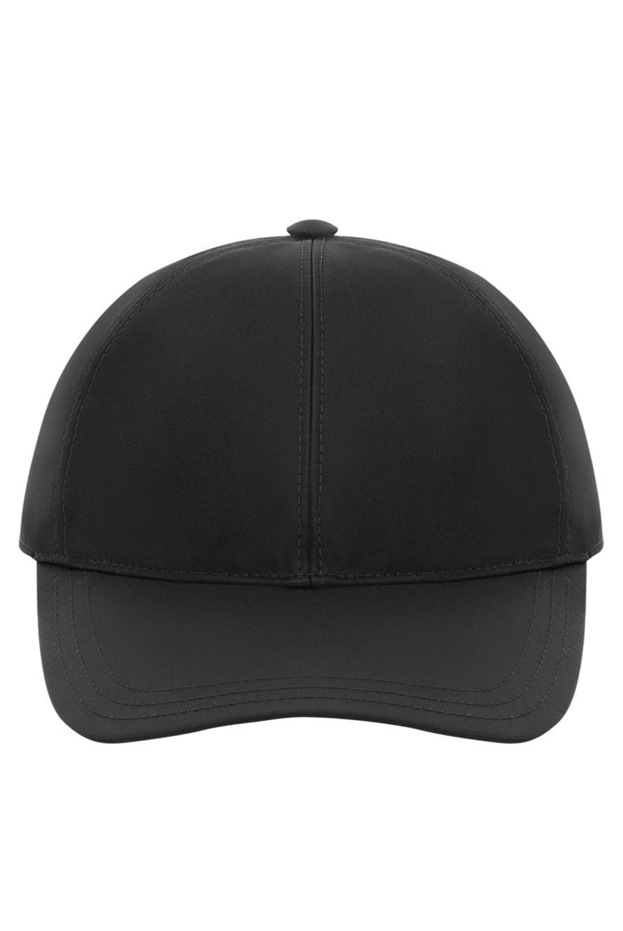 Prada Women's black baseball cap with logo - triangle with logo. 100% polyamide. Country of manufacture: Italy. Care: specialized cleaning - photo 1