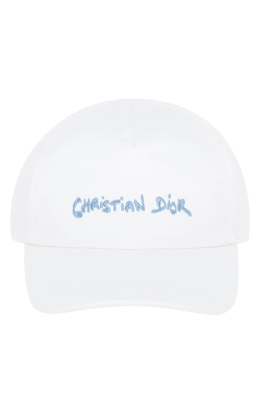 Dior Men's white baseball cap with logo - logo . 100% cotton. Country of manufacture: Italy. Care: specialized cleaning - photo 1