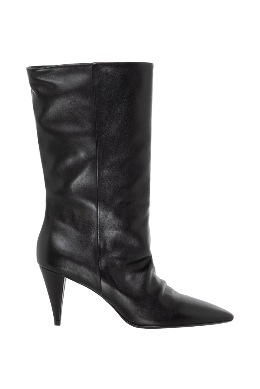 Fleur de Paris Women's black leather ankle boots with heels - 100% genuine leather. Country of manufacture: Italy. Care: specialized cleaning - photo 1