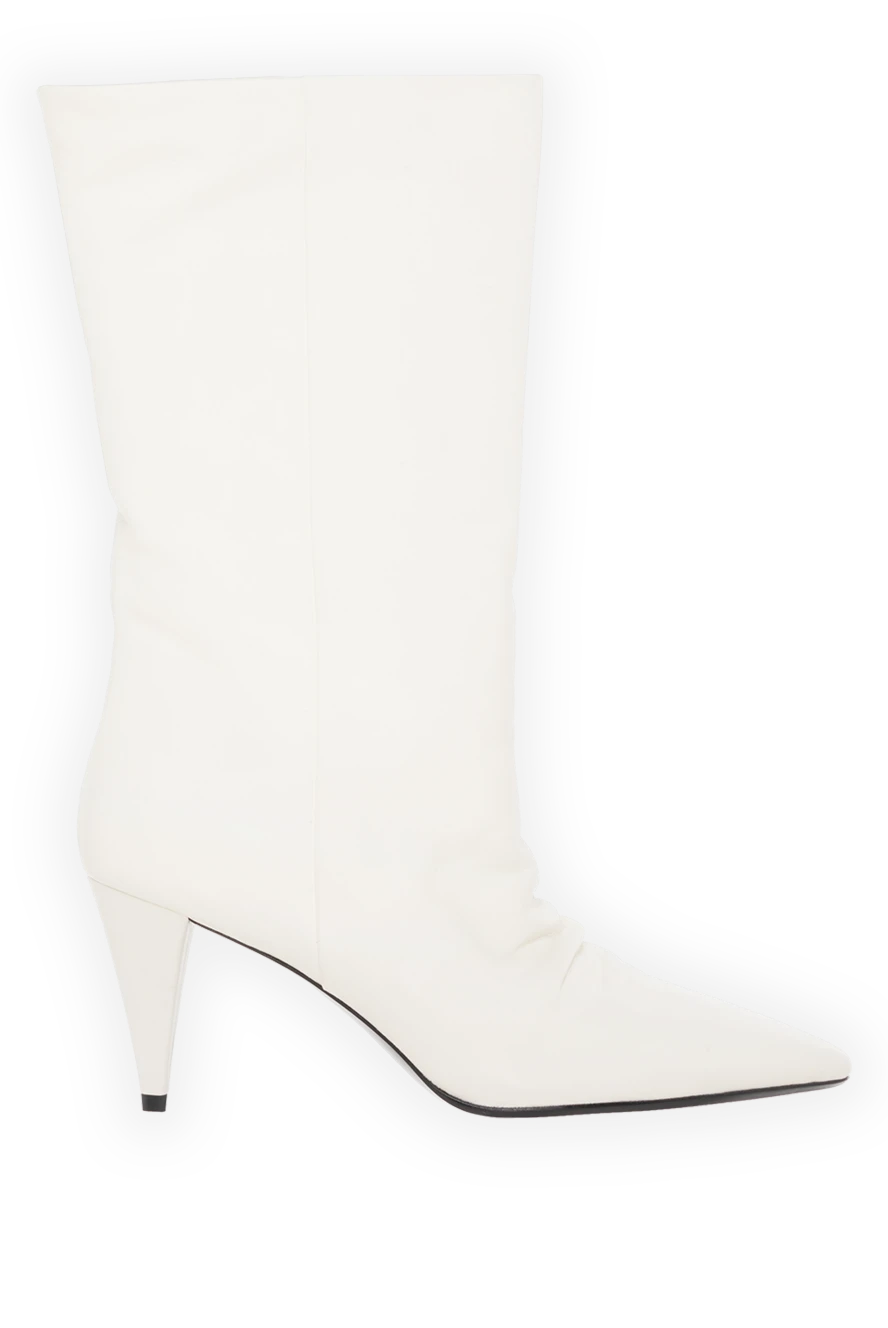 Fleur de Paris Women's white leather ankle boots with heels - 100% genuine leather. Country of manufacture: Italy. Care: specialized cleaning - photo 1