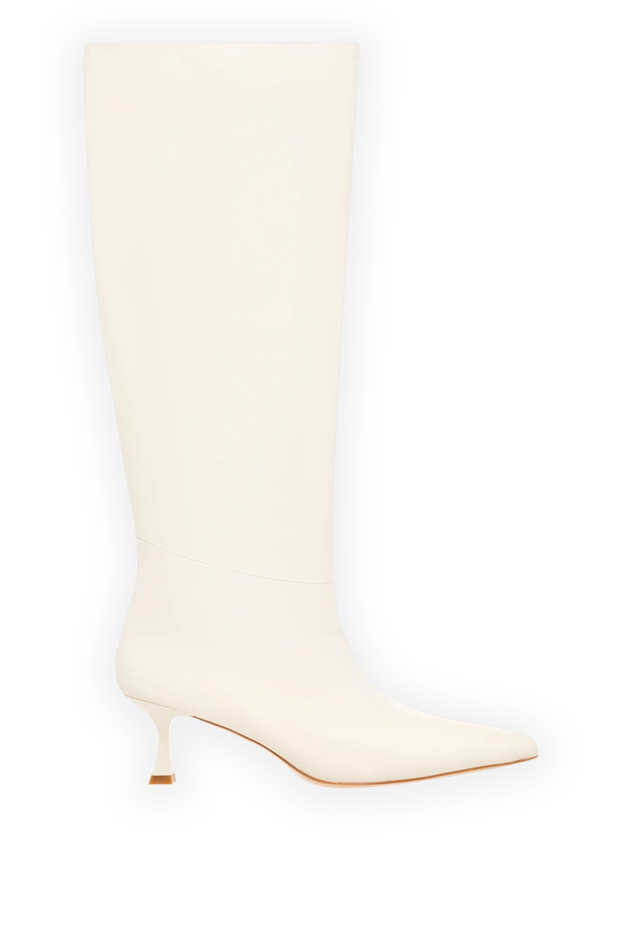 Fleur de Paris White leather boots with low heels - 100% genuine leather. Country of manufacture: Italy. Care: specialized cleaning - photo 1