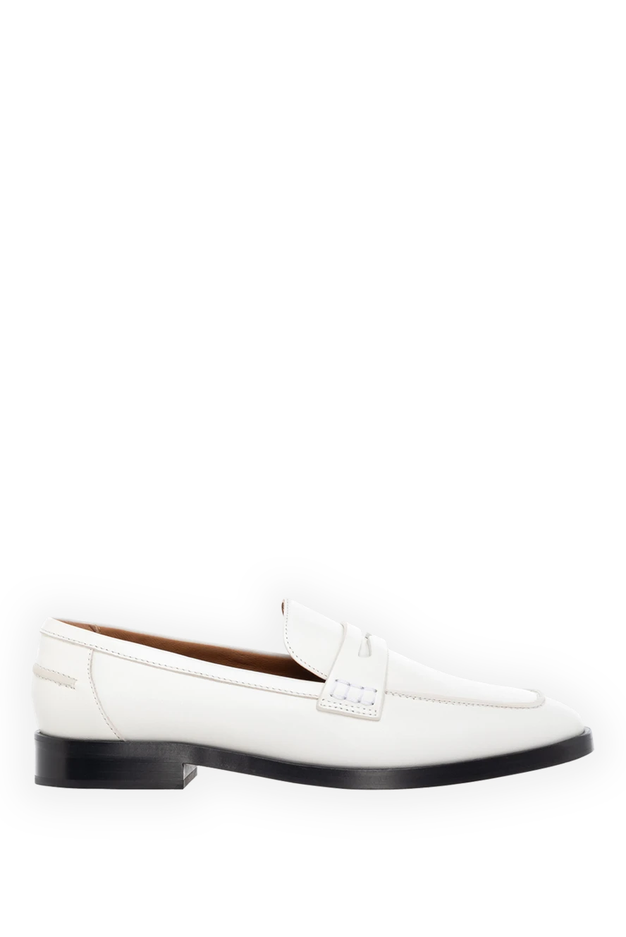 Fleur de Paris Women's white leather loafers - contrast sole. 100% genuine leather. Country of manufacture: Italy. Care: specialized cleaning - photo 1