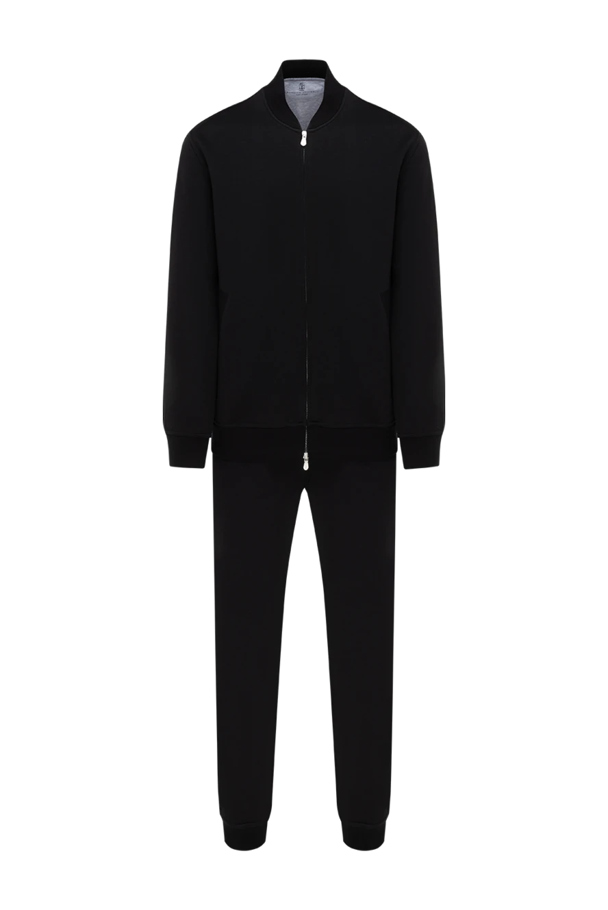 Brunello Cucinelli Спортивный мужской костюм черный на молнии - 64% хлопок, 26% нейлон, 6% кашемир. молния. два боковых кармана. Страна производитель: Италия. Уход: специализированная чистка - фото 1