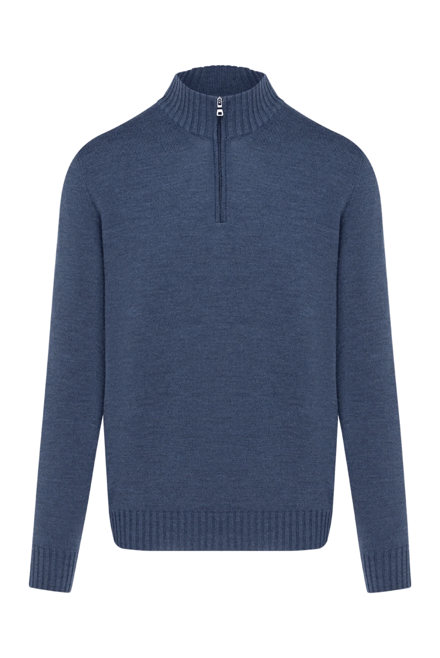 Ferrante Troyer men's blue wool with zipper - 100% wool. Closure: zipper. Country of manufacture: Italy. Care: specialized cleaning - photo 1