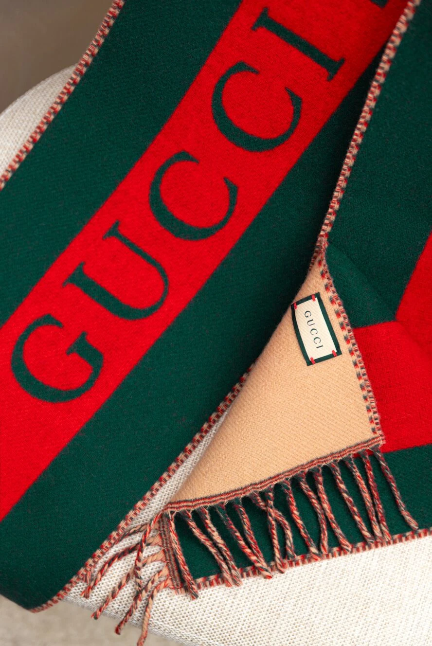 Gucci beige woolen scarf for men 185215 — Men scarves, shawls and