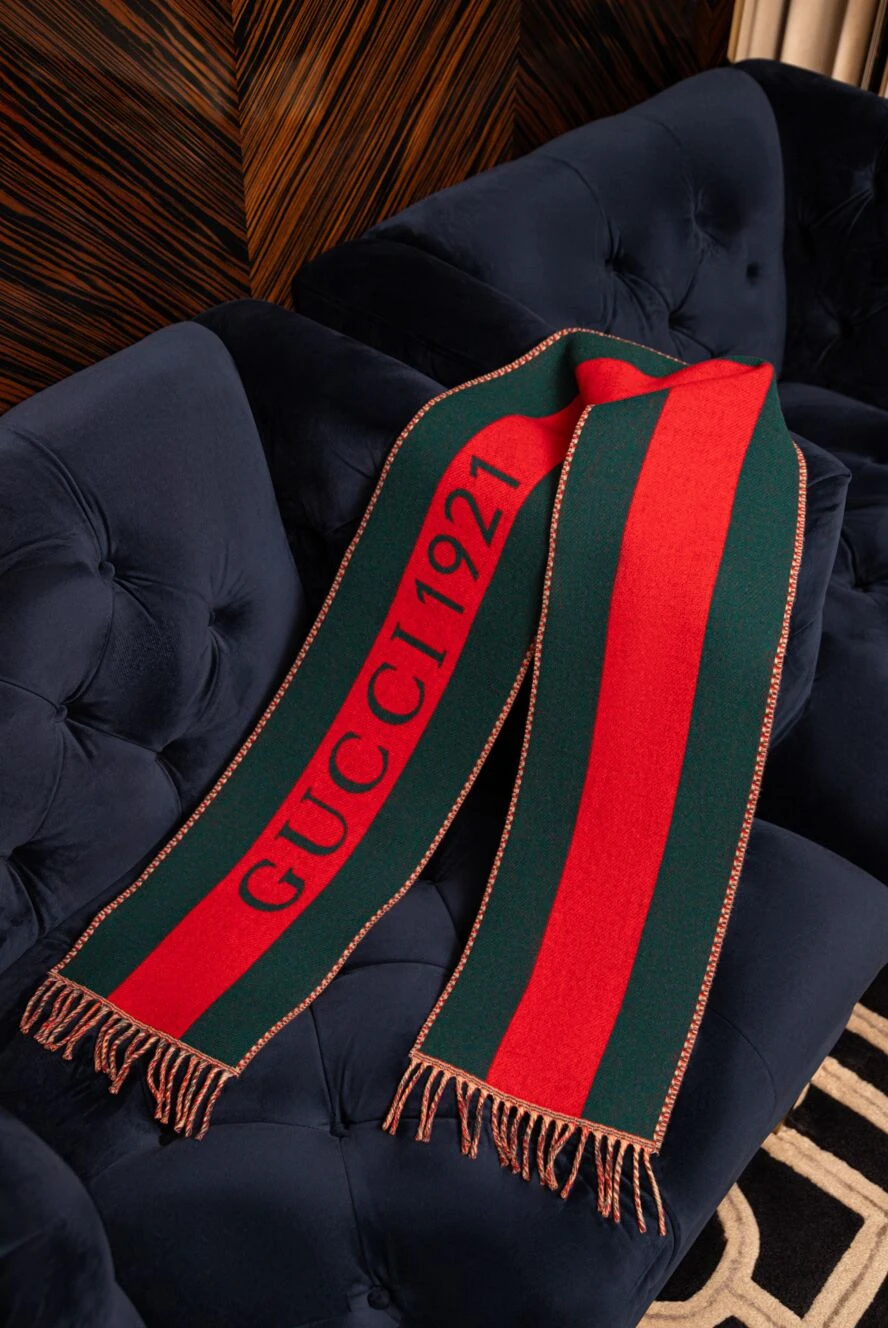 Gucci beige woolen scarf for men 185215 — Men scarves, shawls and