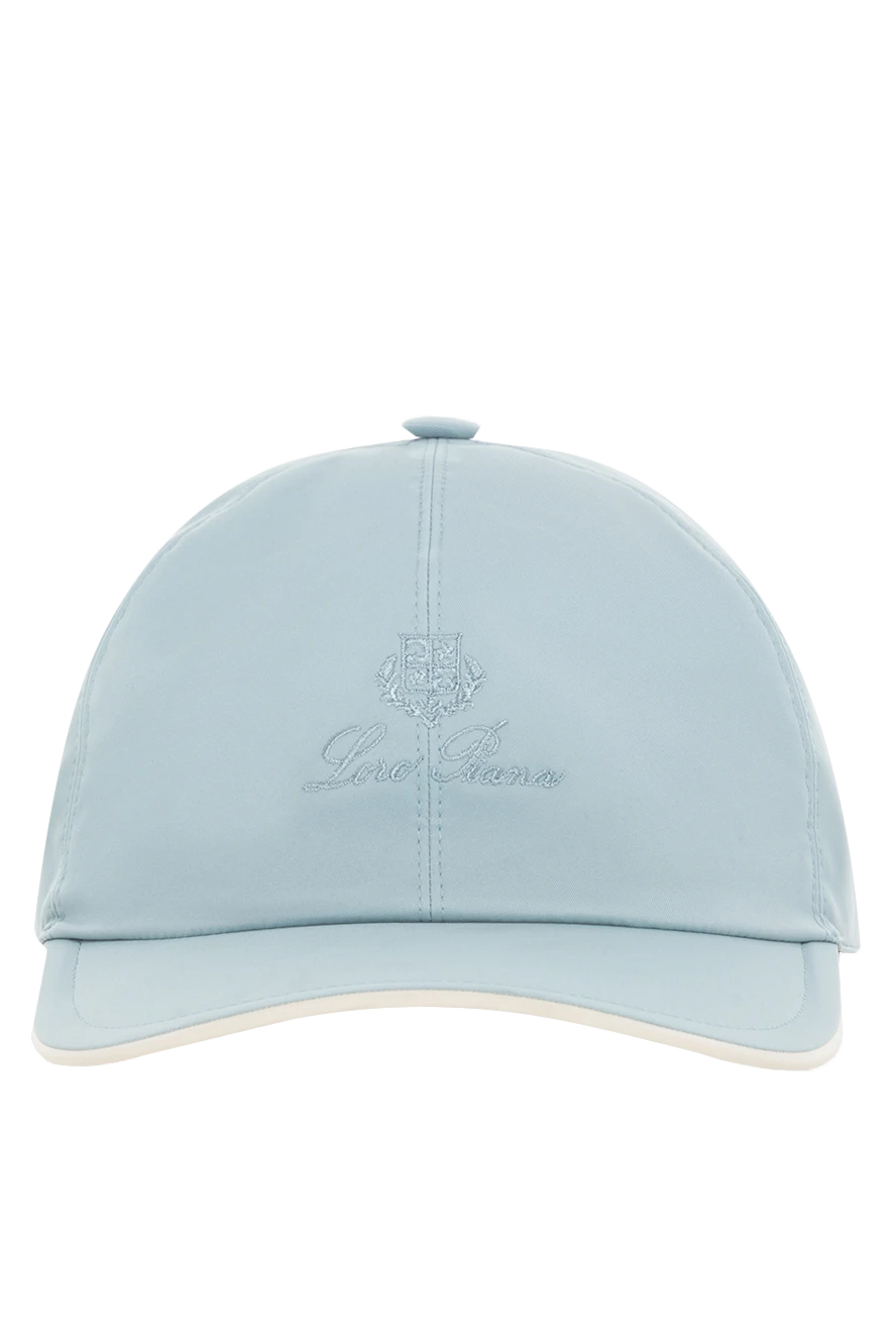 Loro Piana Men's blue cap with logo - brand logo. 100% polyester. Country of manufacture: Italy. Care: specialized cleaning - photo 1